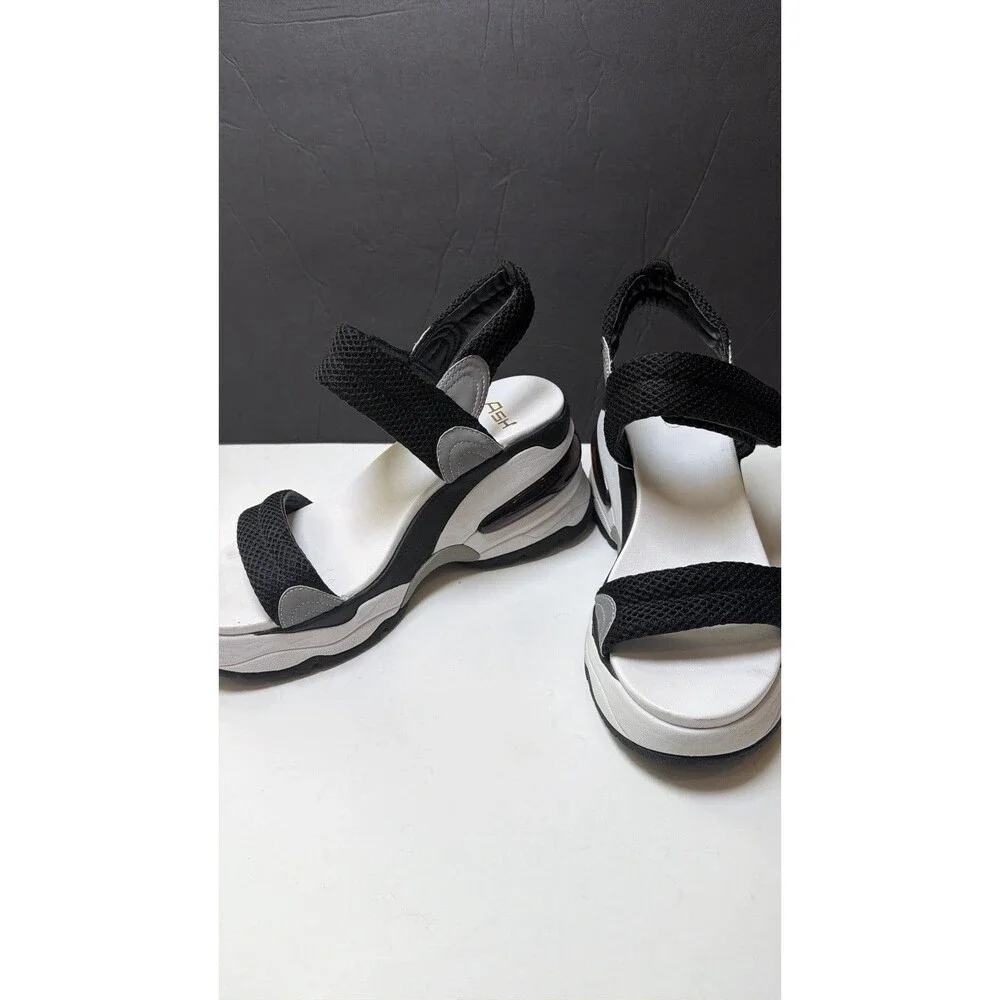 ASH - Cosmos Platform Wedge Sandal Black/ Silver  Sz 39  (8.5-9) Athleisure